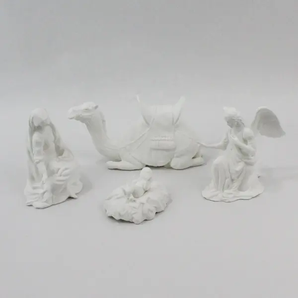 Vintage Lenox Nativity Set of 4 White Matte Bisque Bone China