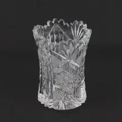Antique American Brilliant Period Cut Crystal Toothpick Holder Vase