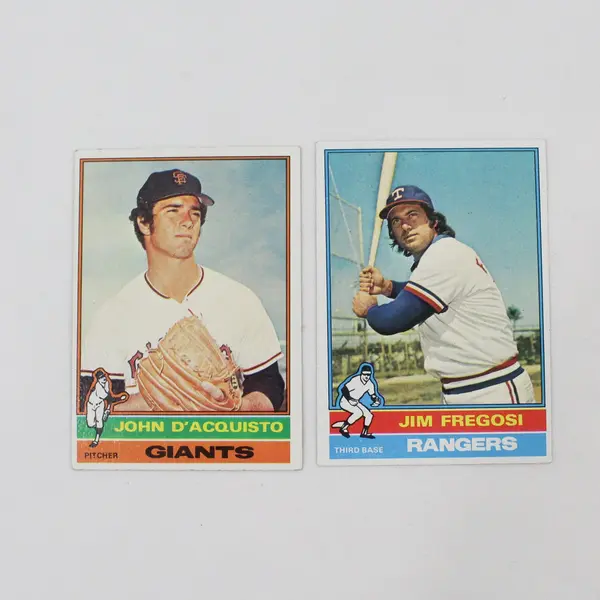 Lot of 5 Vintage Topps Baseball Cards 1976 1977 Autographed by Jerry Remy