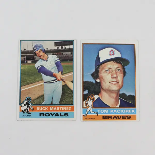 Lot of 5 Vintage Topps Baseball Cards 1976 1977 Autographed by Jerry Remy