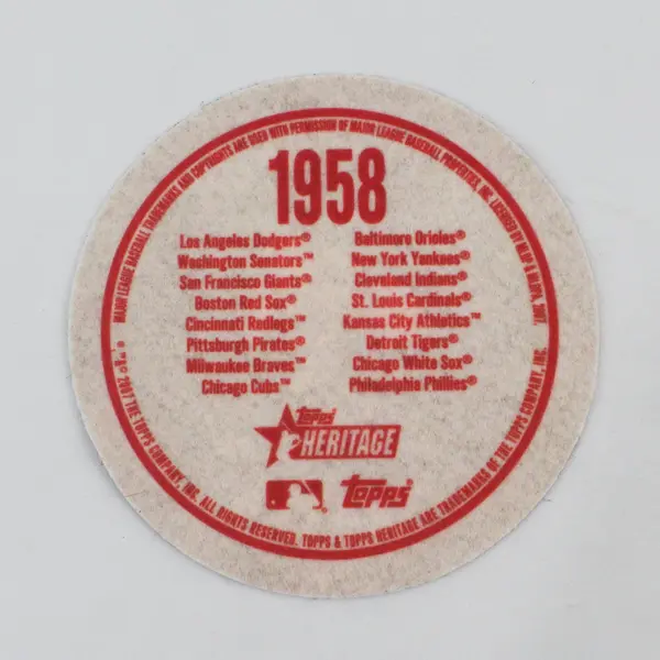 2007 Topps Heritage 1958 Pittsburgh Pirates Team Felt Emblem