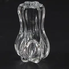 Vintage Simpson Signed Clear Glass Bud Vase 3.25 Inch Small Decor