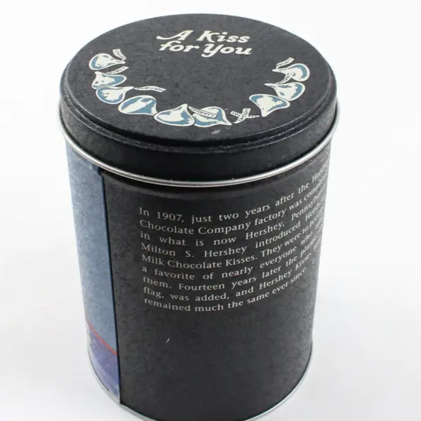 Vintage Hershey's Kisses Milk Chocolate Tin Empty A Kiss For You