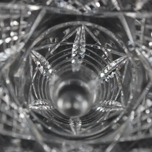 Vintage Clear Cut Lead Crystal Pedestal Trumpet Vase 6 Inch