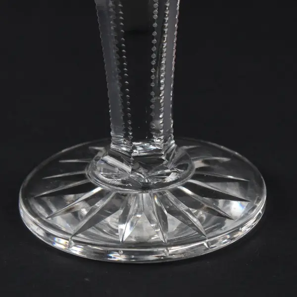 Vintage ABP Cut Crystal Pedestal Trumpet Vase 7.75in