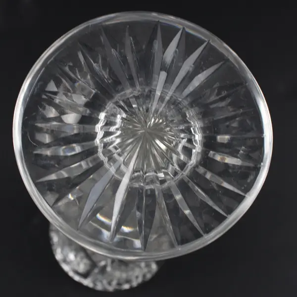 Vintage Cut Crystal Pedestal Trumpet Vase 9.75in Chipped Missing Rim