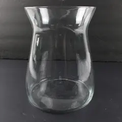 Clear Glass Vase Hourglass Shape  8'' Flower Bouquet Holder 