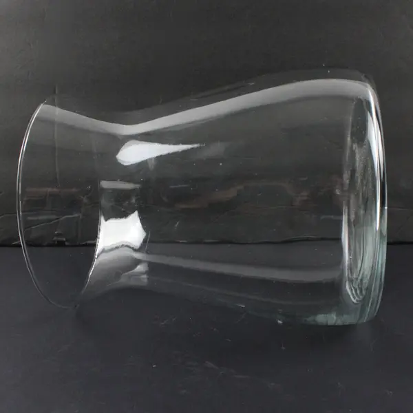 Clear Glass Vase Hourglass Shape  8'' Flower Bouquet Holder 