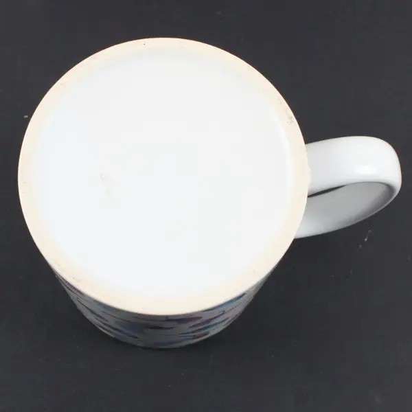 White Ceramic Bird Pattern Mug 3.75" Tall 3" Diameter
