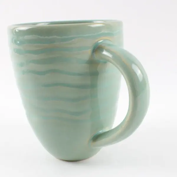 Lot of 3 Pfaltzgraff Mint Green Wave Texture Mugs Dishwasher & Microwave Safe