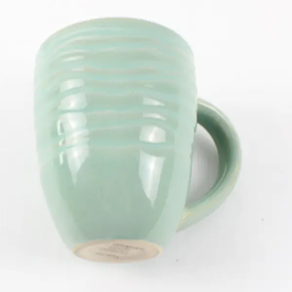 Lot of 3 Pfaltzgraff Mint Green Wave Texture Mugs Dishwasher & Microwave Safe