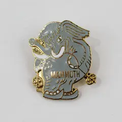 Mammoth Elephant Novelty Lapel Pin Gold Tone Post Clasp