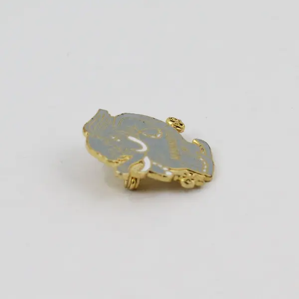 Mammoth Elephant Novelty Lapel Pin Gold Tone Post Clasp