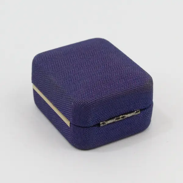 The Mariner Club Blue Cloth Ring Box Jewelry Case Empty