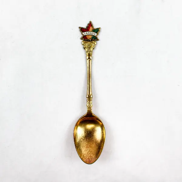 Lot of 2 Gold Tone Souvenir Spoons Alaska Canada Collectible