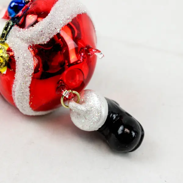 D & C Vintage Blown Glass Santa Ornament Bell One Leg Missing