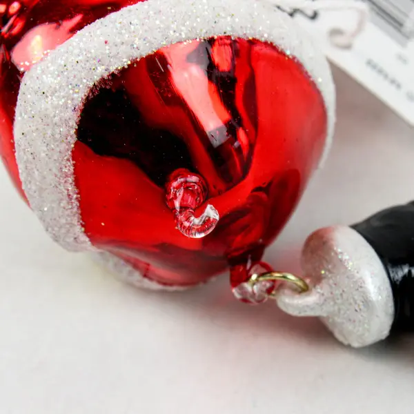 D & C Vintage Blown Glass Santa Ornament Bell One Leg Missing