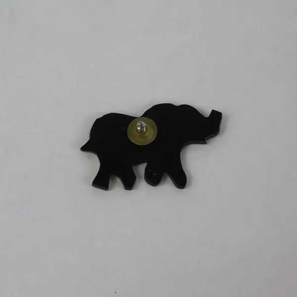Pair Elephant Wooden Stud Earrings Intarsia Handmade Philippines