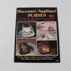 1979 Vintage Macrame-Applique Purses Jackie Stephens 10 Projects #7331