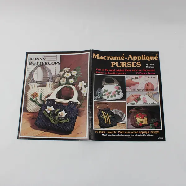 1979 Vintage Macrame-Applique Purses Jackie Stephens 10 Projects #7331