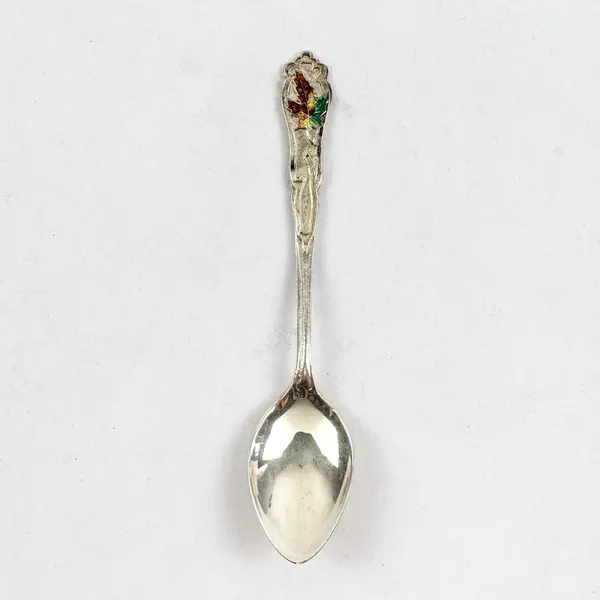 BMC Co. Sterling Silver Ottawa Souvenir Spoon Enameled Maple Leaf