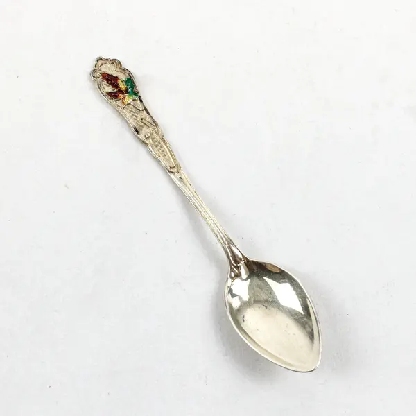 BMC Co. Sterling Silver Ottawa Souvenir Spoon Enameled Maple Leaf