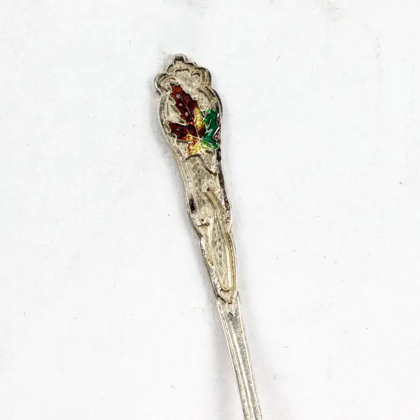 BMC Co. Sterling Silver Ottawa Souvenir Spoon Enameled Maple Leaf