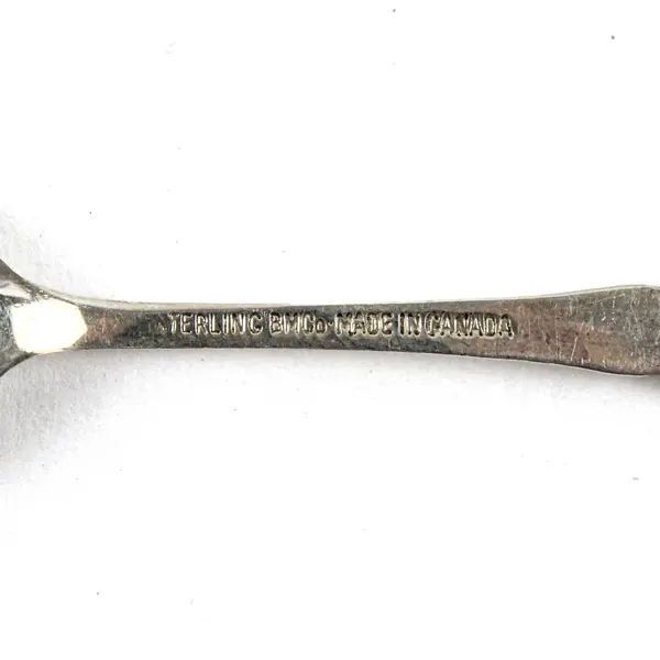 BMC Co. Sterling Silver Ottawa Souvenir Spoon Enameled Maple Leaf