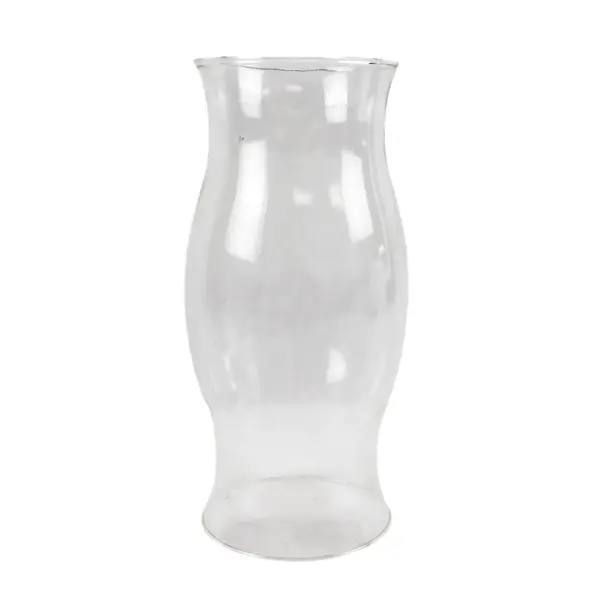 Lot of 2 Vintage Clear Glass Hurricane Candle Shades Open Ended Chimneys 11.5''