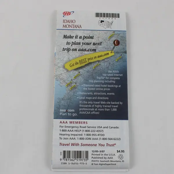 AAA 2005-2007 Idaho Montana State Series Road Map