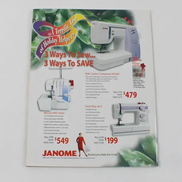 Vintage SewNews Magazine 16 Quick & Easy Gifts Wearable Art Ideas December 2002