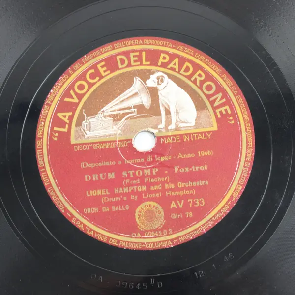 Lionel Hampton Drum Stomp/Piano Stomp Fox Trot 10in Shellac 78 RPM
