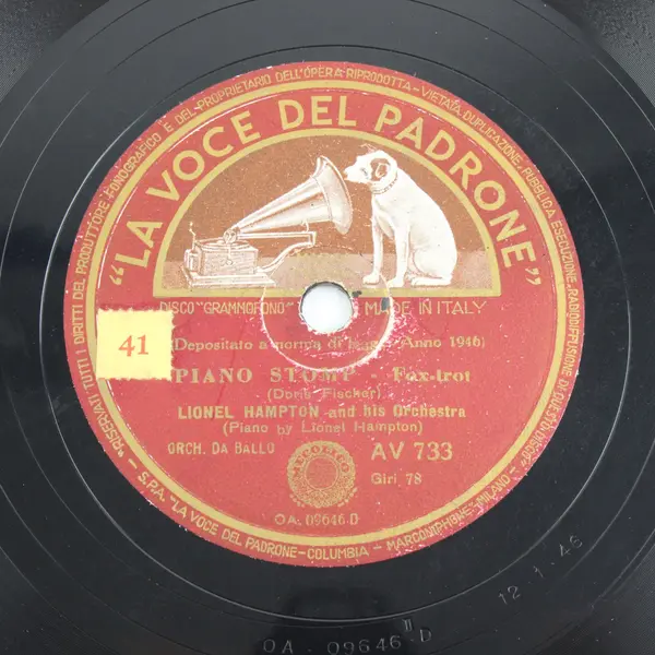 Lionel Hampton Drum Stomp/Piano Stomp Fox Trot 10in Shellac 78 RPM