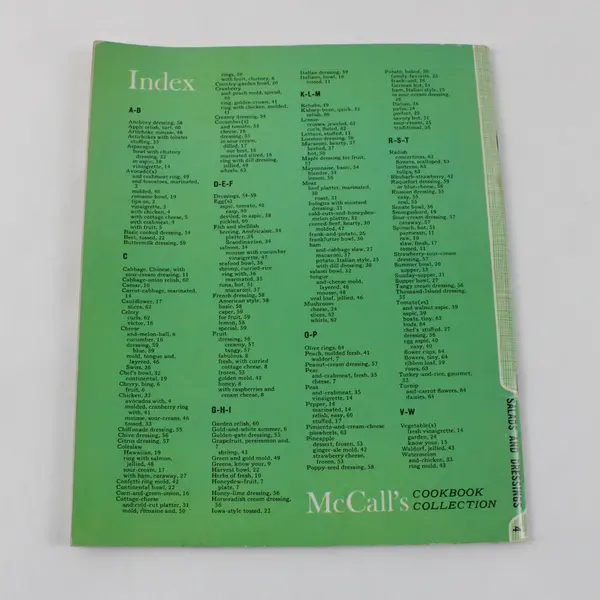 McCall's Salads & Salad Dressings Cookbook 1965 Vintage M4 Cookbook Collection