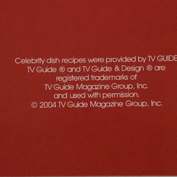 TV Guide Treats and Sweets Celebrity Dish 2004 Cookbook 