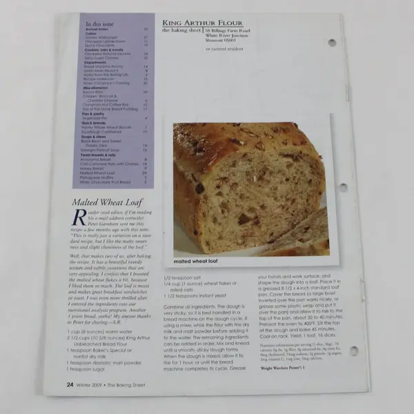 King Arthur Flour The Baking Sheet Vol. XX No. 1 Winter 2009