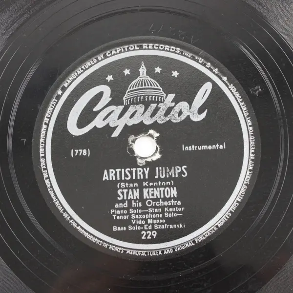 Capitol 229 Stan Kenton Artistry Jumps / Just A-Sittin' & A-Rockin' 78 RPM