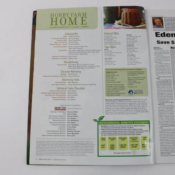 Hobby Farm Home True Country Magazine Recipes, Plants, & Knitting Nov/Dec 2012