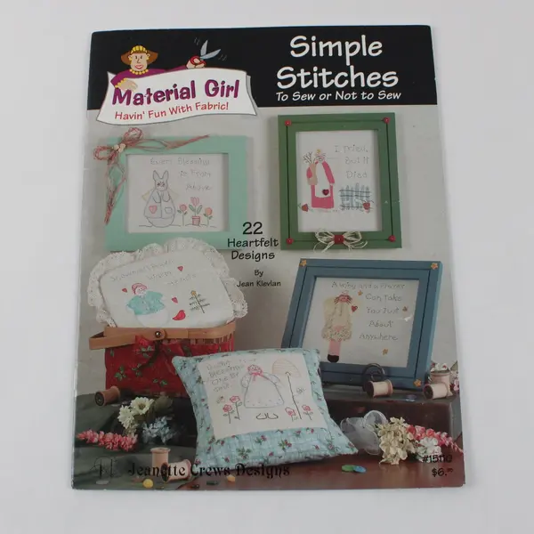 2003 Material Girl Simple Stitches Jean Kievlan 22 Embroidery Designs #15110