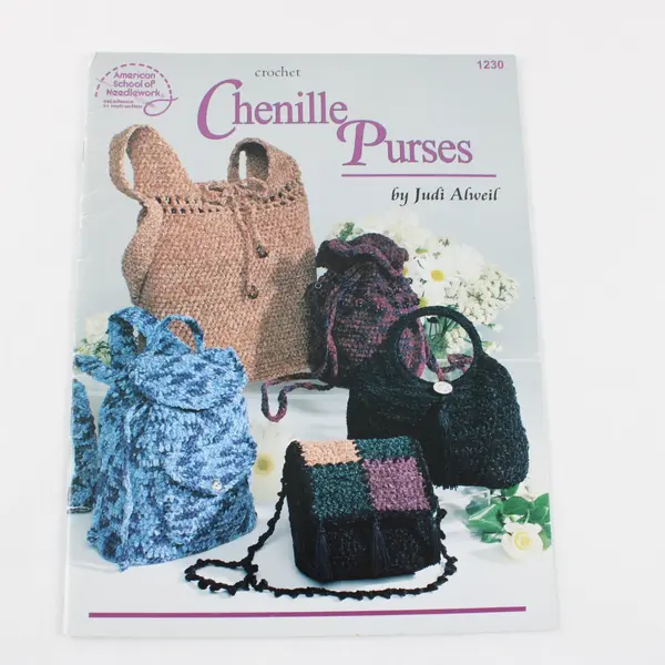 Chenille Purses Crochet Booklet Judi Alweil 1230 American School Needlework 1996