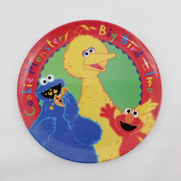 Sesame Street Kid's Melamine Plate Big Bird Cookie Monster Elmo 8" Zak Designs