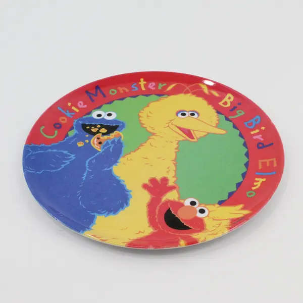 Sesame Street Kid's Melamine Plate Big Bird Cookie Monster Elmo 8" Zak Designs