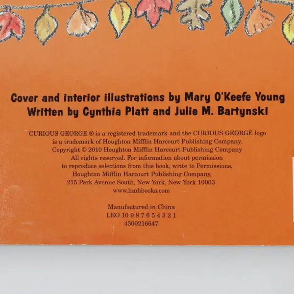 Happy Thanksgiving Curious George 2010 Board Book Illustrator Mary O'Keefe Young
