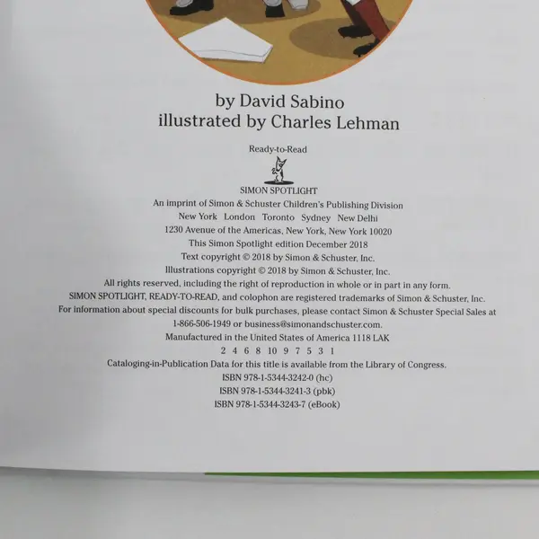 First Pitch: Ready-To-Read Level 2 Hardcover David Sabino Charles Lehman HC 2018