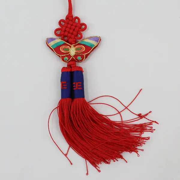 Korean Butterfly Norigae Tassel Charm Embroidered with Key Accessory