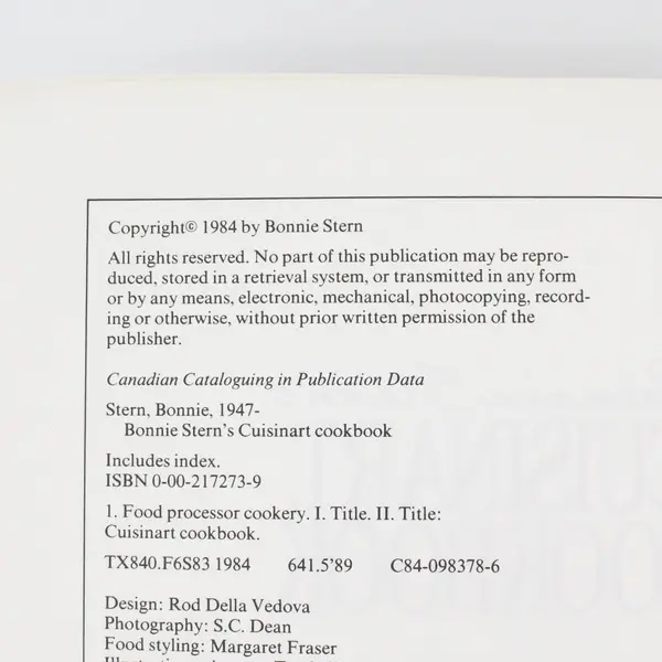Vintage Bonnie Stern's Cuisinart Cookbook 1984 Paperback Good Condition