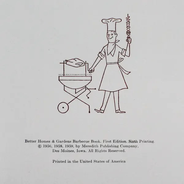 Better Homes and Gardens Barbecue Book 1959 VTG Hardcover 1st Ed 6th Printing