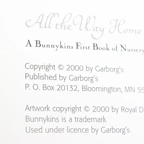 Royal Doulton Bunnykins All the Way Home Hardcover Nursery Rhymes Book