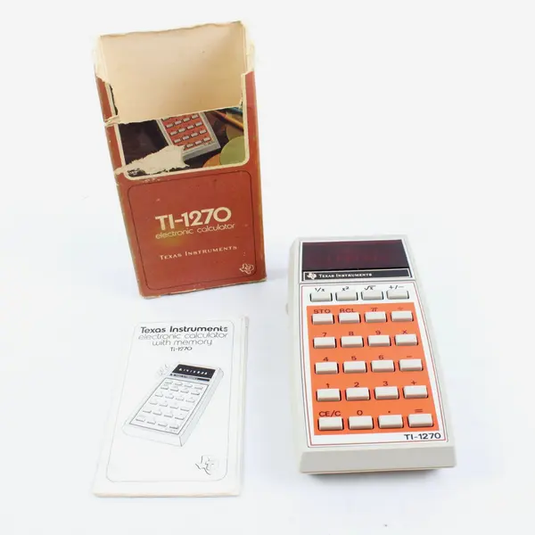 Texas Instruments TI-1270 Electronic Calculator w/ Original Box Manual