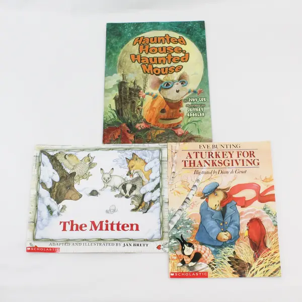 Lot 3 Scholastic Books Mitten Turkey for Thanksgiving Haunted House Mouse